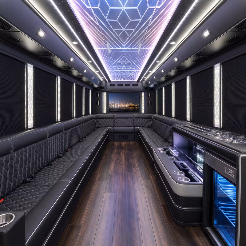 15 Passenger Party Bus Interior