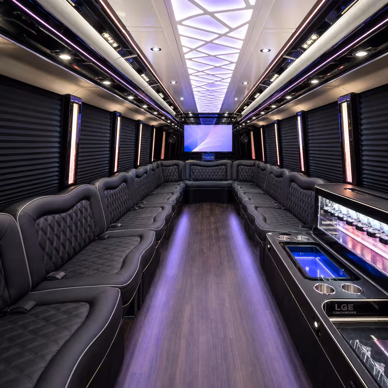 18 Passenger Party Bus Interior