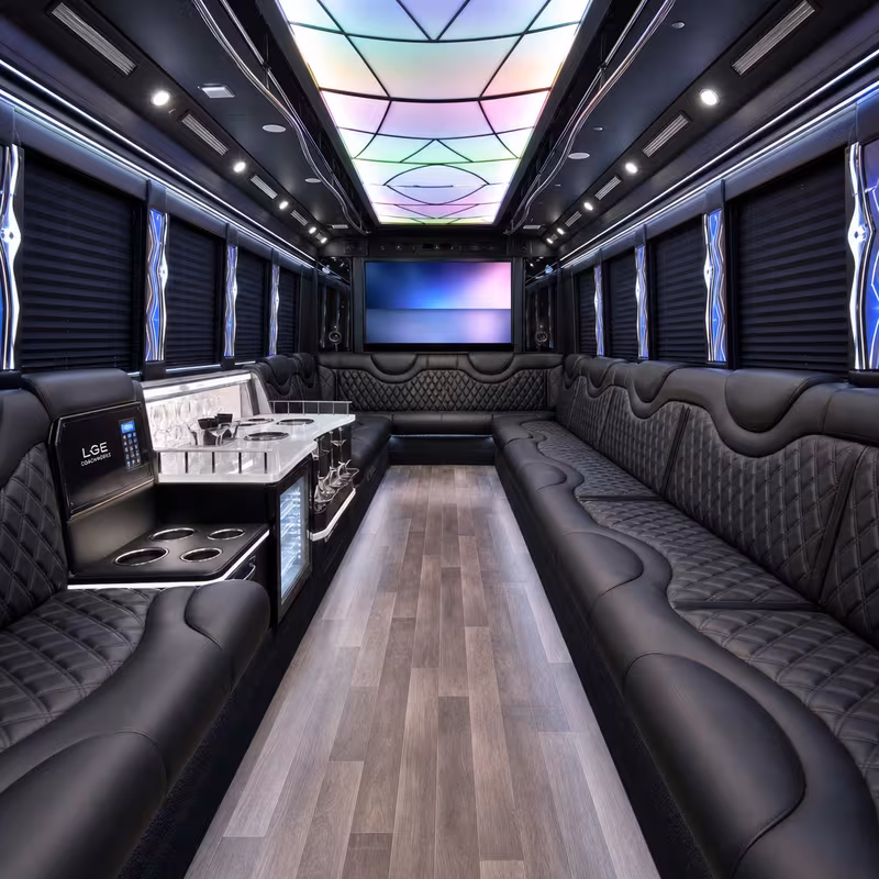 20 Passenger Party Bus Interior
