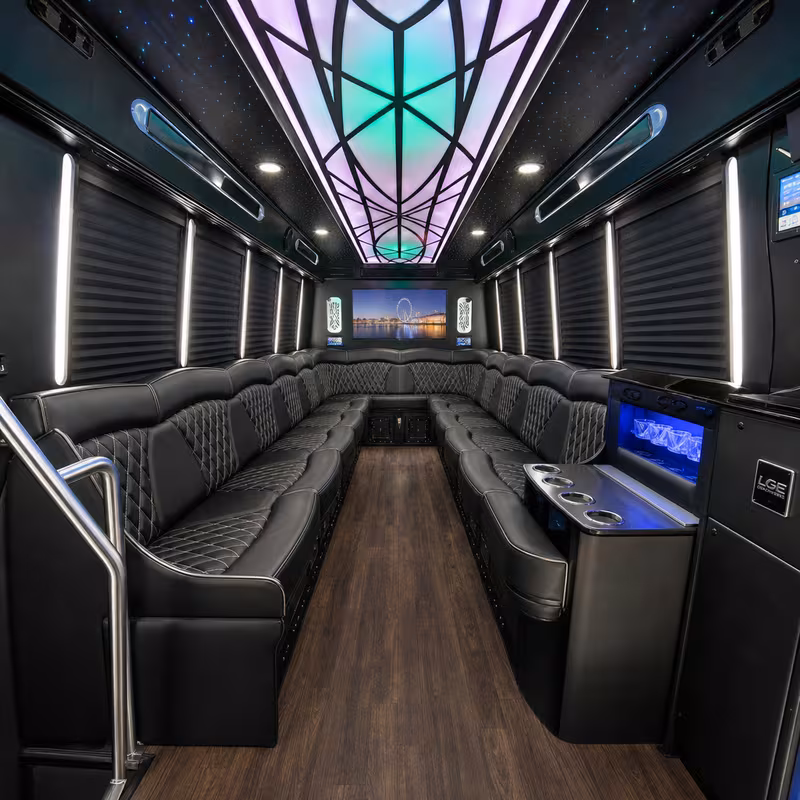 25 Passenger Party Bus Interior