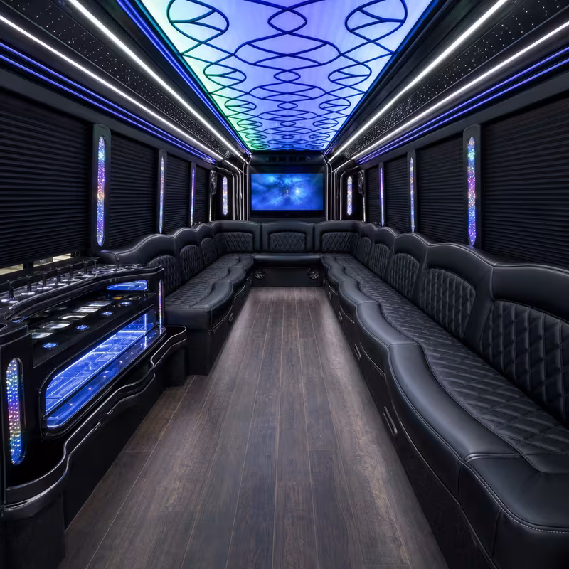 30 Passenger Party Bus Interior