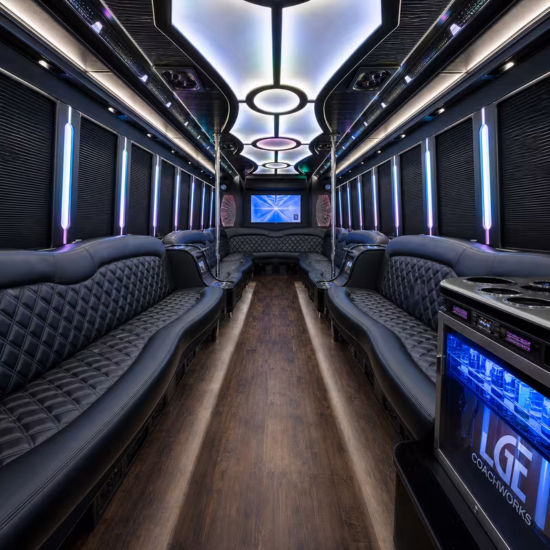 30 Passenger Party Bus Interior