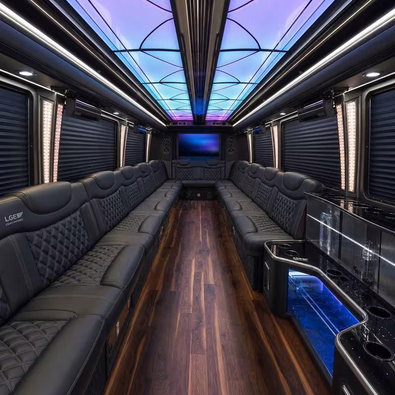 40 Passenger Party Bus Interior