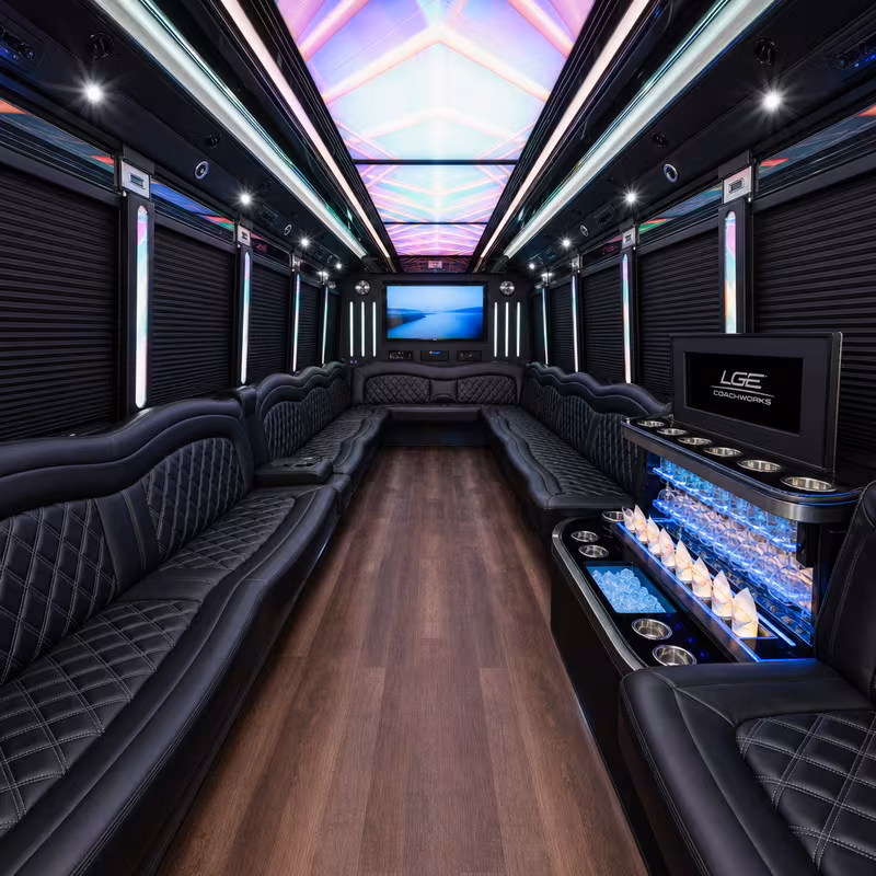 40 Passenger Party Bus Interior