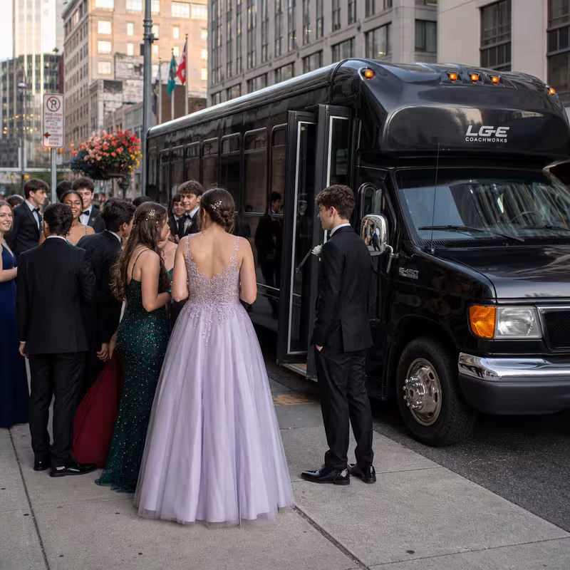 Passengers loading luggage while boarding an Springfield group shuttle
