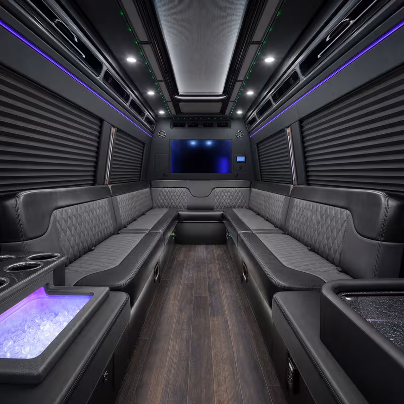14 Passenger Sprinter Limo Interior